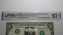 $1 2003 Radar Serial Number Federal Reserve Currency Bank Note Bill PMG UNC67EPQ