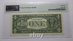 $1 2003 Radar Serial Number Federal Reserve Currency Bank Note Bill PMG UNC67EPQ