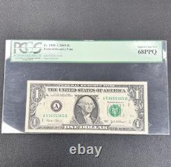 $1 2003 Repeater Serial Number Currency Bank Note Bill UNC GEM 68 PPQ FR. 1928-A