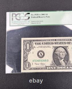 $1 2003 Repeater Serial Number Currency Bank Note Bill UNC GEM 68 PPQ FR. 1928-A