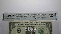 $1 2003 Repeater Serial Number Federal Reserve Currency Bank Note Bill PMG UNC66