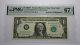 $1 2003 Repeater Serial Number Federal Reserve Currency Bank Note Bill Pmg Unc67