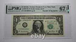 $1 2003 Repeater Serial Number Federal Reserve Currency Bank Note Bill PMG UNC67