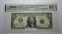 $1 2003 Repeater Serial Number Federal Reserve Currency Bank Note Bill PMG UNC67