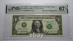 $1 2003 Repeater Serial Number Federal Reserve Currency Bank Note Bill PMG UNC67