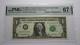 $1 2003 Repeater Serial Number Federal Reserve Currency Bank Note Bill Pmg Unc67