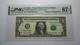 $1 2003 Repeater Serial Number Federal Reserve Currency Bank Note Bill Pmg Unc67