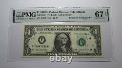 $1 2003 Repeater Serial Number Federal Reserve Currency Bank Note Bill PMG UNC67