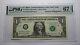 $1 2003 Repeater Serial Number Federal Reserve Currency Bank Note Bill Pmg Unc67