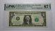 $1 2003 Repeater Serial Number Federal Reserve Currency Bank Note Bill Pmg Unc67