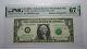 $1 2003 Repeater Serial Number Federal Reserve Currency Bank Note Bill Pmg Unc67