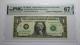 $1 2003 Repeater Serial Number Federal Reserve Currency Bank Note Bill Pmg Unc67