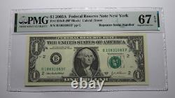 $1 2003 Repeater Serial Number Federal Reserve Currency Bank Note Bill PMG UNC67