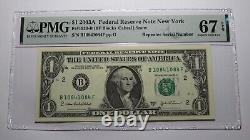 $1 2003 Repeater Serial Number Federal Reserve Currency Bank Note Bill PMG UNC67