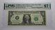 $1 2003 Repeater Serial Number Federal Reserve Currency Bank Note Bill Pmg Unc67
