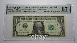 $1 2003 Repeater Serial Number Federal Reserve Currency Bank Note Bill PMG UNC67