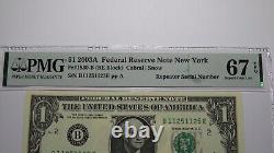 $1 2003 Repeater Serial Number Federal Reserve Currency Bank Note Bill PMG UNC67