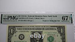 $1 2003 Repeater Serial Number Federal Reserve Currency Bank Note Bill PMG UNC67