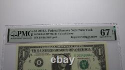 $1 2003 Repeater Serial Number Federal Reserve Currency Bank Note Bill PMG UNC67