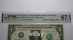 $1 2003 Repeater Serial Number Federal Reserve Currency Bank Note Bill PMG UNC67