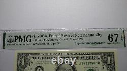$1 2003 Repeater Serial Number Federal Reserve Currency Bank Note Bill PMG UNC67