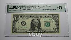 $1 2003 Repeater Serial Number Federal Reserve Currency Bank Note Bill UNC67EPQ