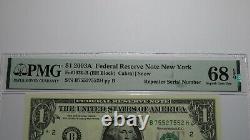 $1 2003 Repeater Serial Number Federal Reserve Currency Bank Note Bill UNC68EPQ