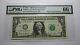 $1 2013 Radar Serial Number Federal Reserve Currency Bank Note Bill Pmg Unc66epq
