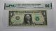 $1 2017 Radar Serial Number Federal Reserve Currency Bank Note Bill Pmg Unc66epq