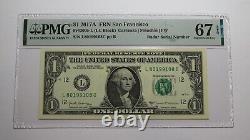 $1 2017 Radar Serial Number Federal Reserve Currency Bank Note Bill PMG UNC67EPQ