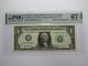 $1 2017 Radar Serial Number Federal Reserve Currency Bank Note Bill Pmg Unc67epq