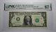 $1 2017 Radar Serial Number Federal Reserve Currency Bank Note Bill Pmg Unc67epq