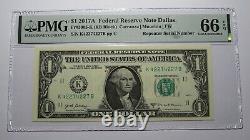 $1 2017 Repeater Serial Number Federal Reserve Currency Bank Note Bill PMG UNC66