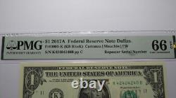 $1 2017 Repeater Serial Number Federal Reserve Currency Bank Note Bill PMG UNC66