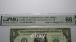 $1 2017 Repeater Serial Number Federal Reserve Currency Bank Note Bill PMG UNC66
