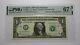 $1 2017 Repeater Serial Number Federal Reserve Currency Bank Note Bill Pmg Unc67