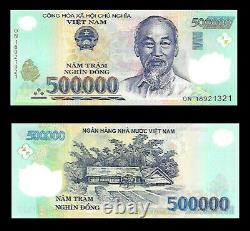 1 Million Vietnam Dong = 2 x 500,000 UNC Vietnamese Banknotes