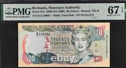 2000 Bermuda 20 Dollars P53A BANKNOTE CURRENCY UNC PMG 67 EPQ
