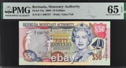 2000 Bermuda 50 Dollars P54a BANKNOTE CURRENCY UNC PMG 65 EPQ