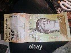 2000 Bolivares 2016 World Paper Money UNC Currency Bill