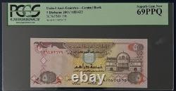 2001 United Arab Emirates UAE 5 Dhs Superb Gem UNC PCGS Currency 69 PPQ Pick 19b