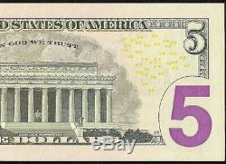 2006 $5 Dollar 1234567 Ladder Note Currency Paper Money Unc