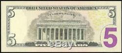 2006 $5 Dollar 1234567 Ladder Note Currency Paper Money Unc