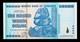 2008 100 Trillion Dollars Reserve Bank Of Zimbabwe, Aa Unc + 10 Bill Zim Free