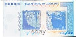 2008 100 TRILLION DOLLARS ZIMBABWE BANKNOTE AA P-91 GEM Unc Note Currency