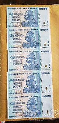 2008 100 TRILLION DOLLARS ZIMBABWE BANKNOTE AA Unc Note Currency