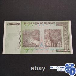 2008 Unc 50 Trillion Dollar Reserve Bank Of Zimbabwe Currency Aa Prefix Banknote