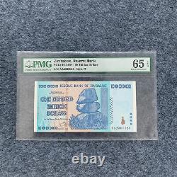 2008 Zimbabwe 100 Trillion Dollars Banknote Currency Unc Pmg 65 S/n Aa2300023