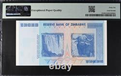 2008 Zimbabwe 100 Trillion Dollars P91 Banknote Currency Unc Pmg 66