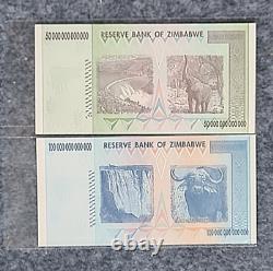 2008 Zimbabwe 50 100 Trillion Dollars Banknote Currency Uncirculated Unc